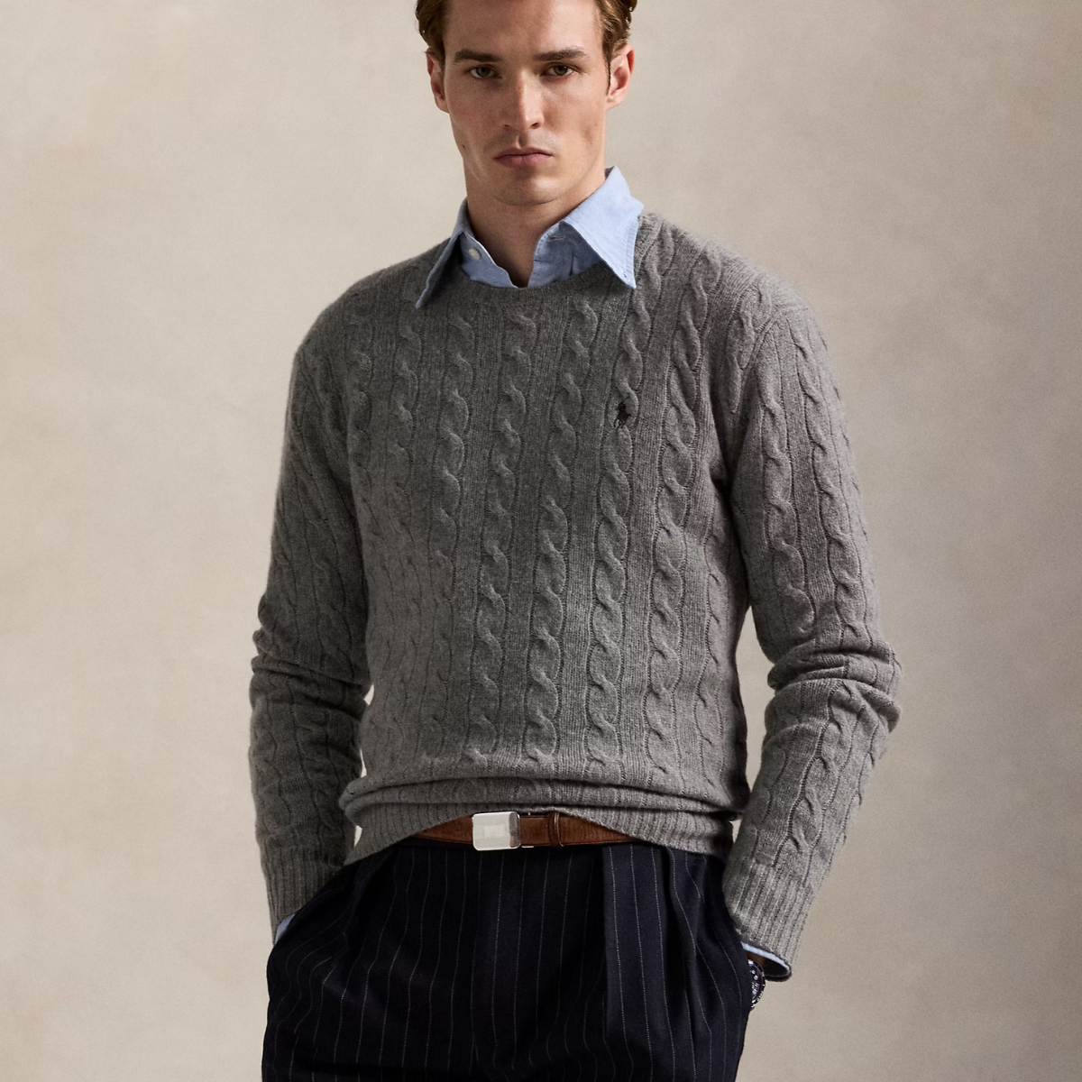 Pull en Laine et Cachemire à Motif Torsadé