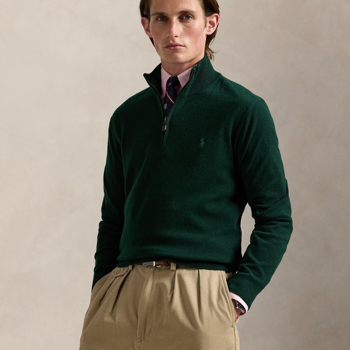 Pull en Laine à Fermeture Éclair Quart