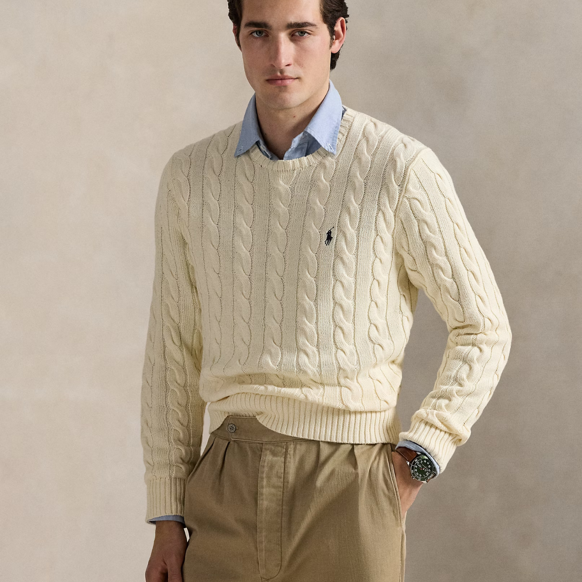 Pull en Coton à Motif Torsadé