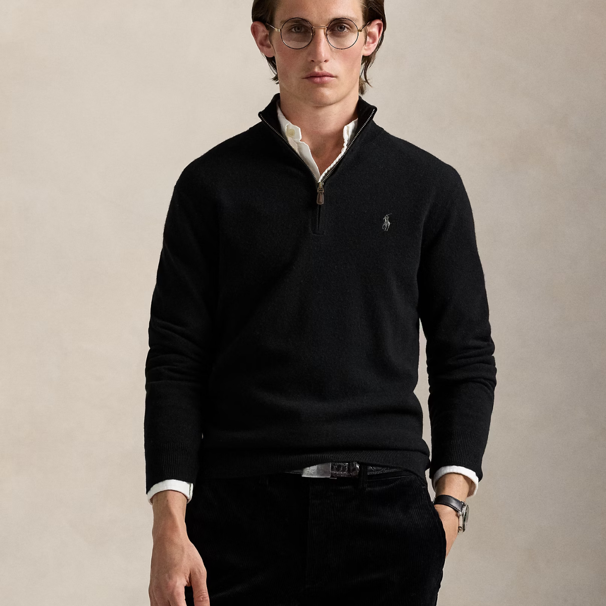 Pull en Laine à Fermeture Éclair Quart