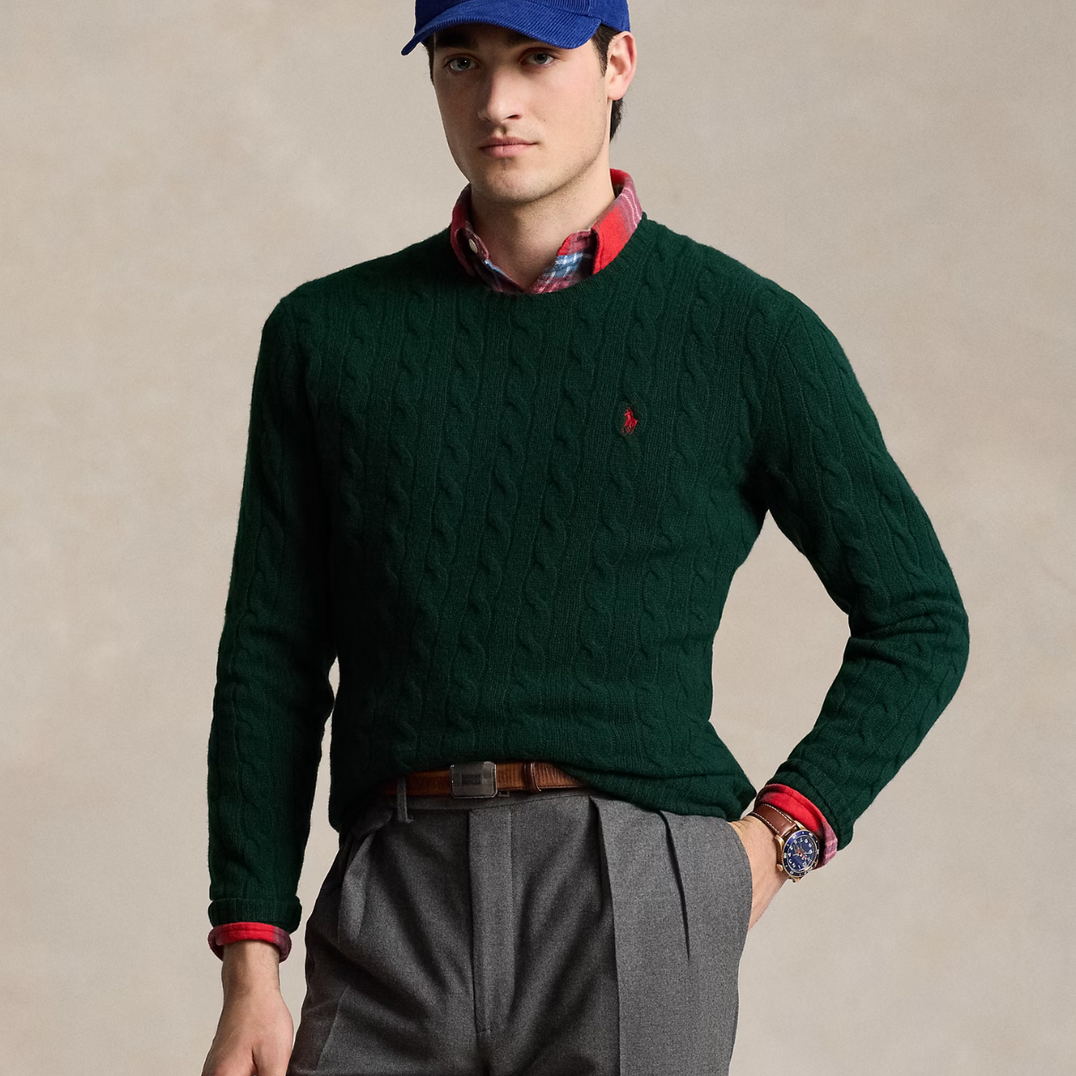 Pull en Laine et Cachemire à Motif Torsadé